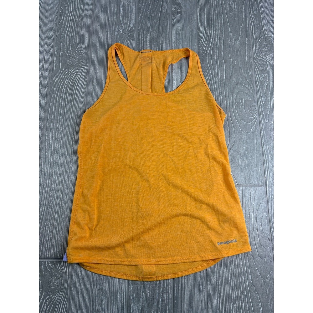 Patagonia Womens Orange Heather Workout Tank Top Racerback Size Small